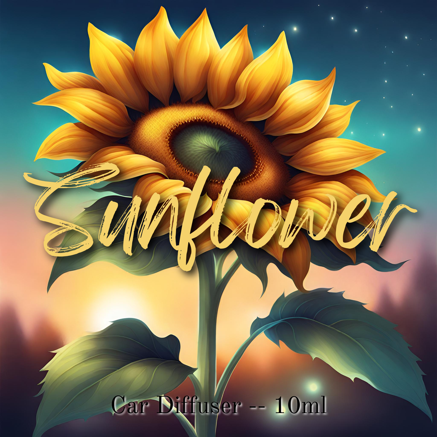 Sunflower diffuser label