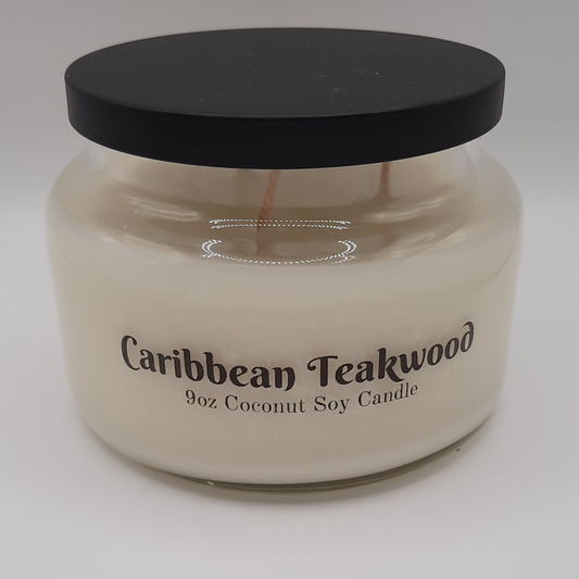 9oz Caribbean Teakwood 3-wick Coconut Soy Candle