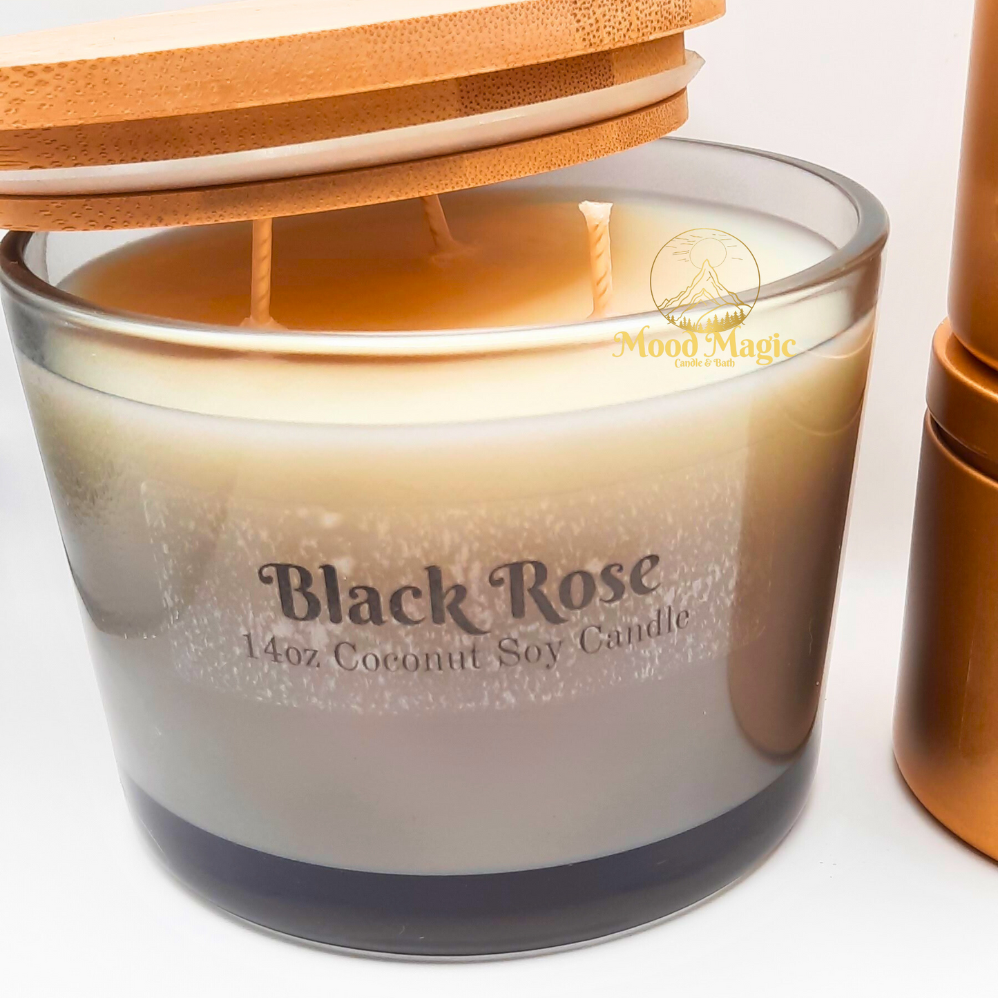 hand poured black rose candle 14oz jar